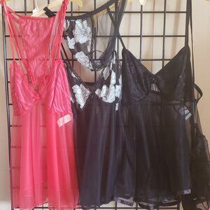 THREE - 2PC BABY DOLL SETS WITH MATCHING PANTIES/GRP 2